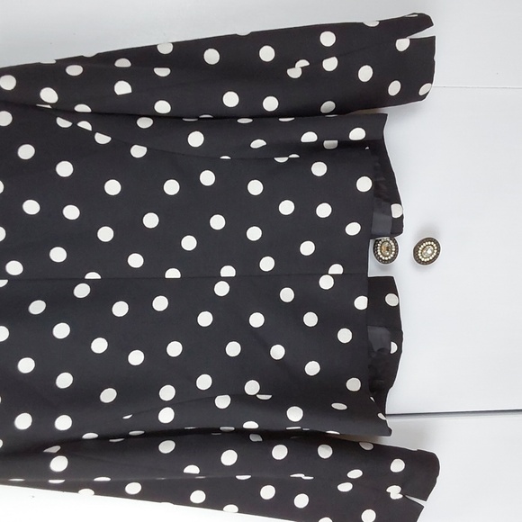 Kasper Womens Black & White Polka-dot Open Blazer Suit Jacket Preppy Sz.16 - Picture 6 of 8